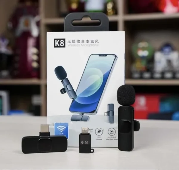 K8 Type-c Wireless Lavalier Microphone Portable Audio Video Recording Mic